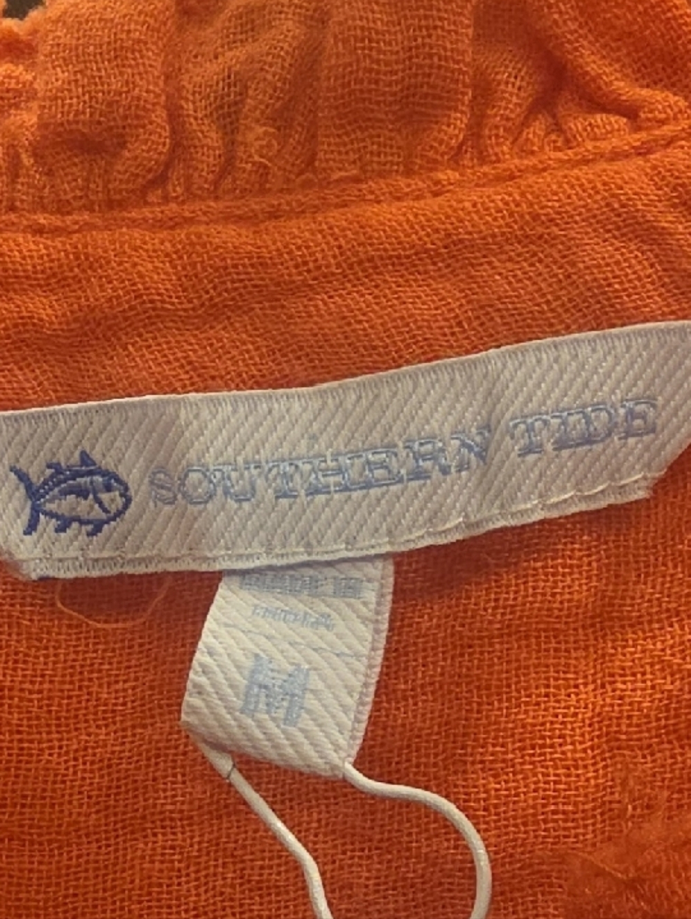 Southern Tide Christa Sunset Coral Cotton Tiered Maxi Dress Size M - Picture 3 of 16